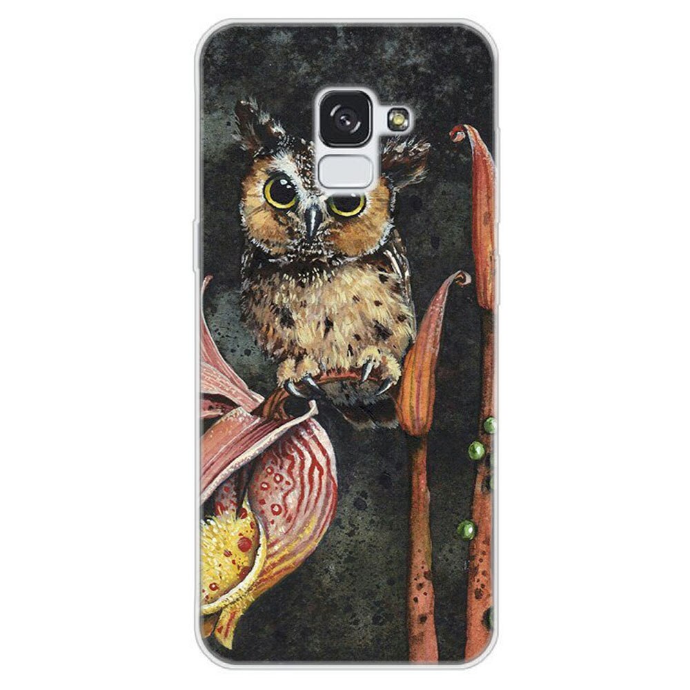 Husa Samsung Galaxy A8 2018 Silicon Gel Tpu Model Owl Painted Multicolor